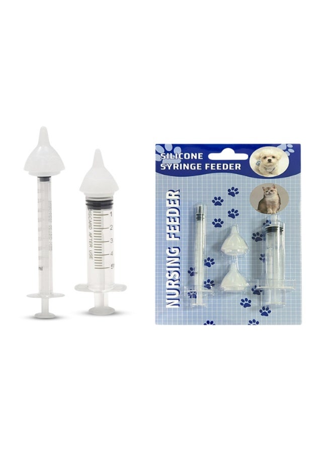 Saas Pet Baby Syringe Feeder Kit 4pcs (5ml & 1ml) – Hand Feeding Syringes for Puppies, Kittens & Small Animals, Nursing Care Set
